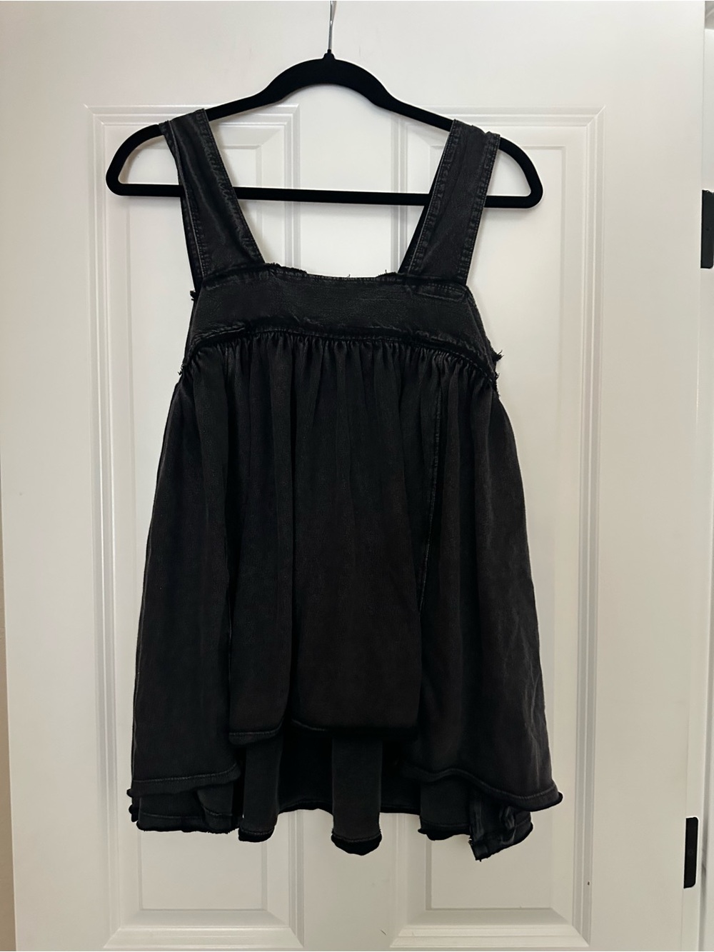 We The Free Black Textured Babydoll Tank